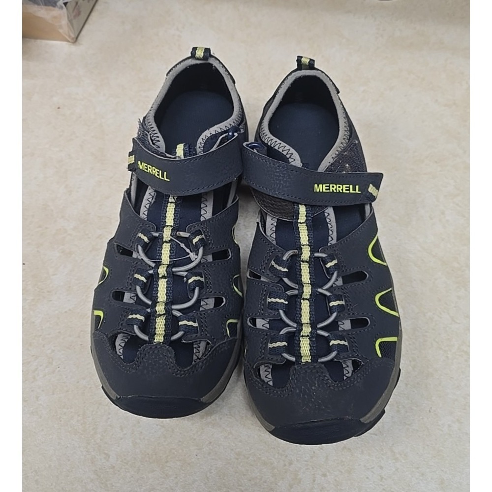 Merrell Hydro H2O Navy Blue Leather Outdoor Trail Hiker‎ Sandals Boys Size 6M